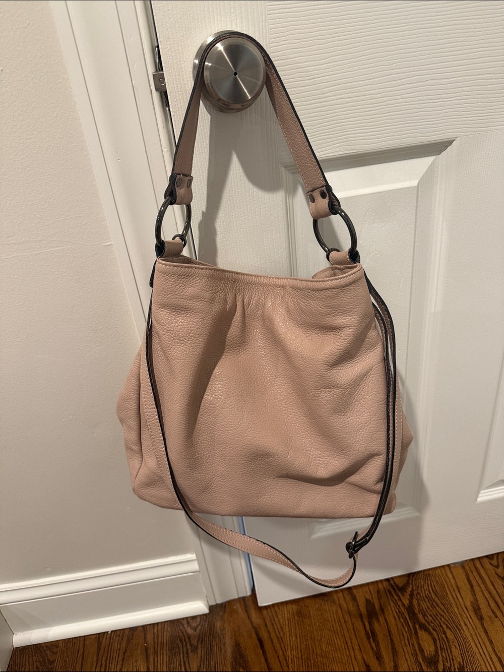 Vera Pelle Blush Pink Leather Shoulder Bag
